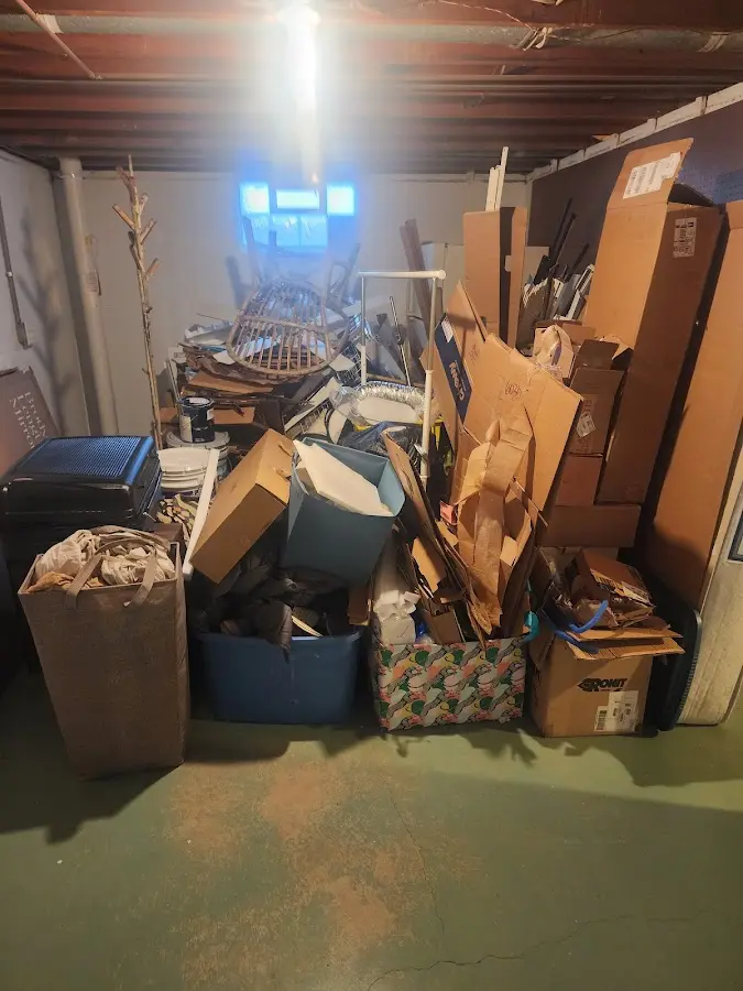 Roll-off dumpster container at job site for Yard Waste Dumpster Rental in Verona